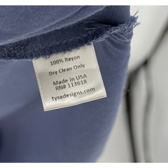 TYSA Long Perfect Adjustable Strap Blue Maxi‎ Dress Sz 3 Minimal Boho Flowy USA - Picture 5 of 8